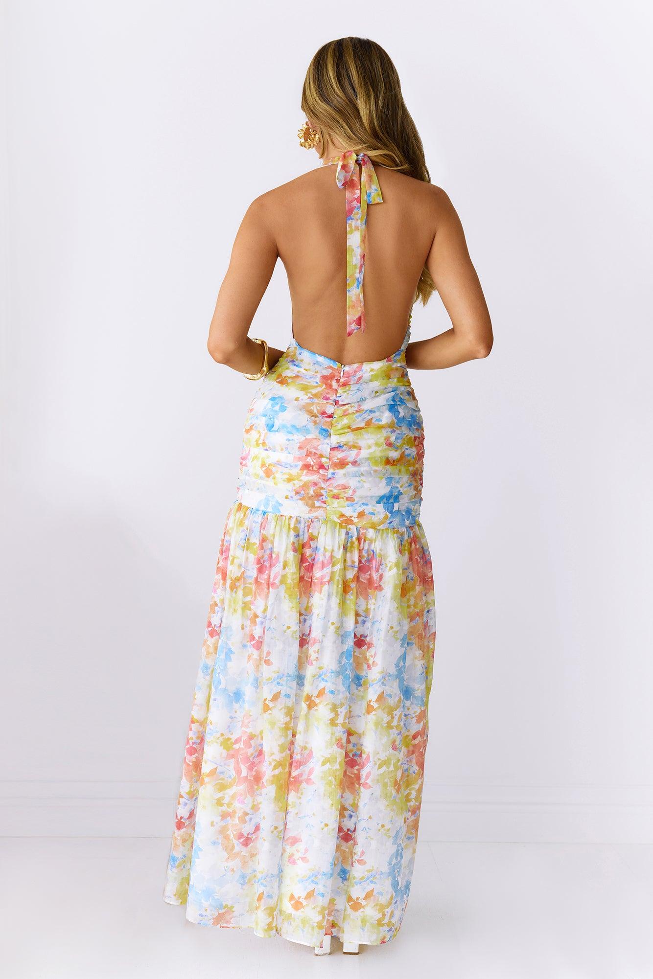 Coral Reef Beauty Halter Maxi Dress Multi Product Image