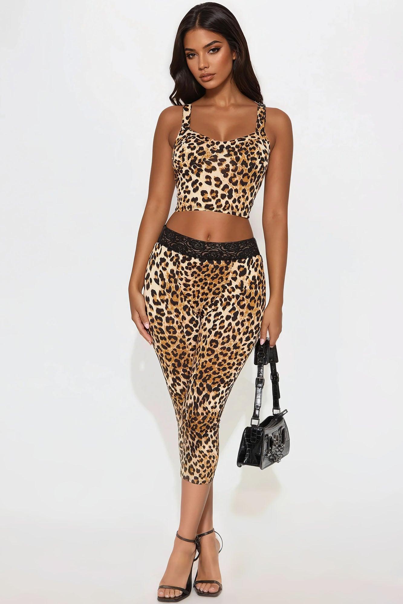 Laynee Leopard Print Capri Set - Leopard Product Image