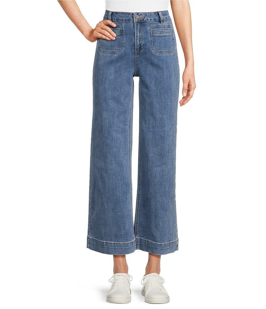 Charlie B. Stretch Denim Mid Rise Flare Leg Jeans Product Image