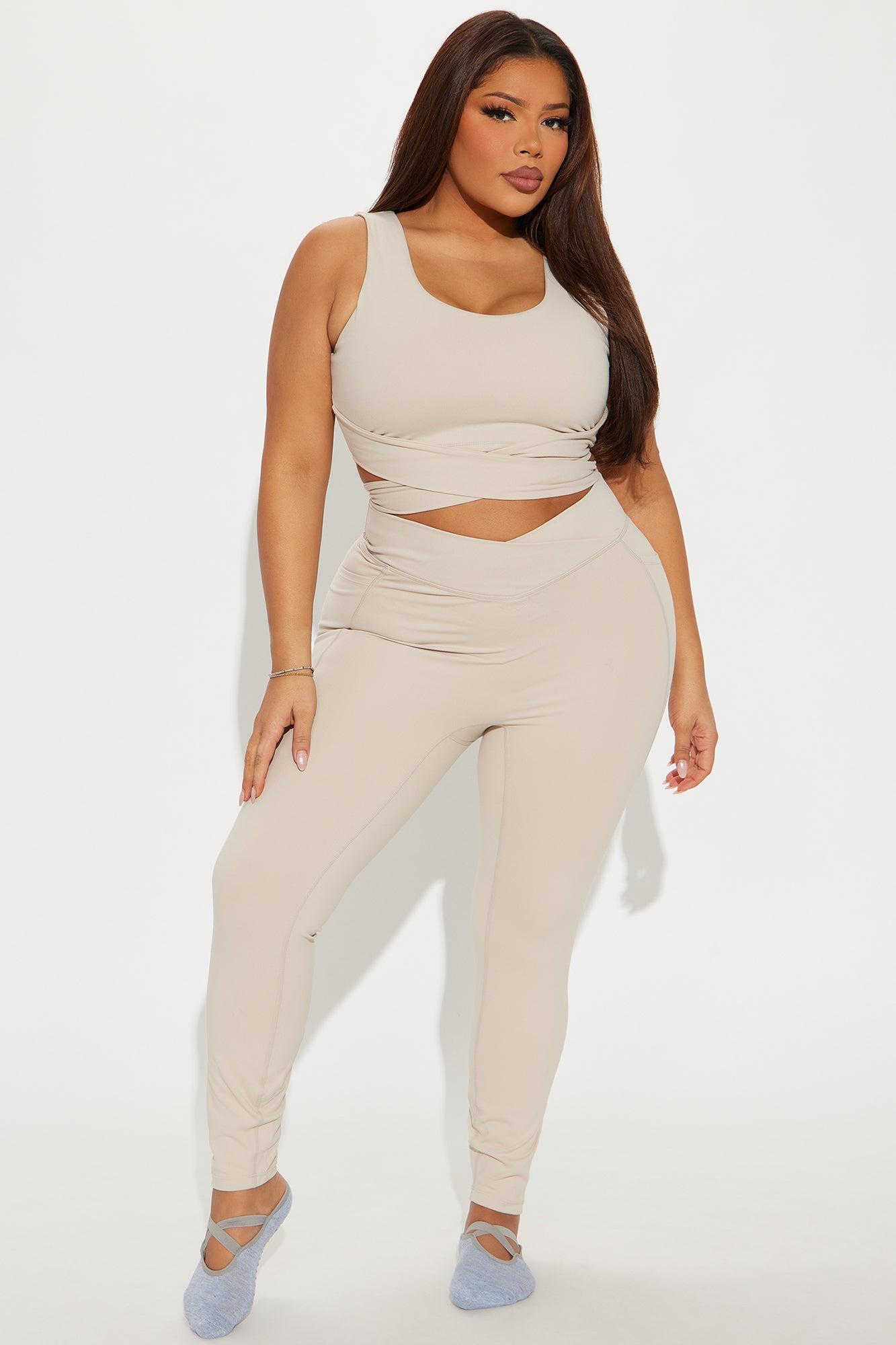 Lean Into It Super Soft Active Top - Light Taupe Product Image