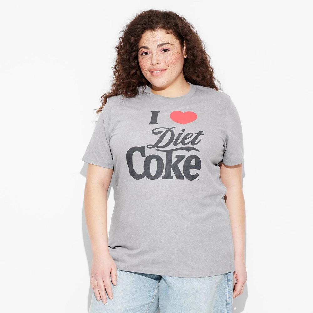 Women's I Heart Diet Coke Short Sleeve Graphic T-Shirt - Heather Gray Product Image