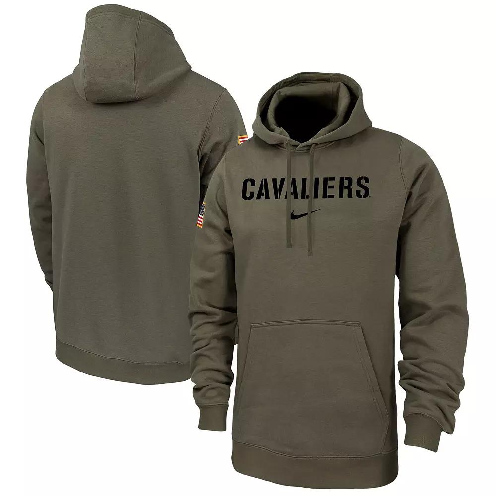 Men's Nike Olive Virginia Cavaliers Military Pack Club Fleece Pullover Hoodie, Size: Large, Team Product Image
