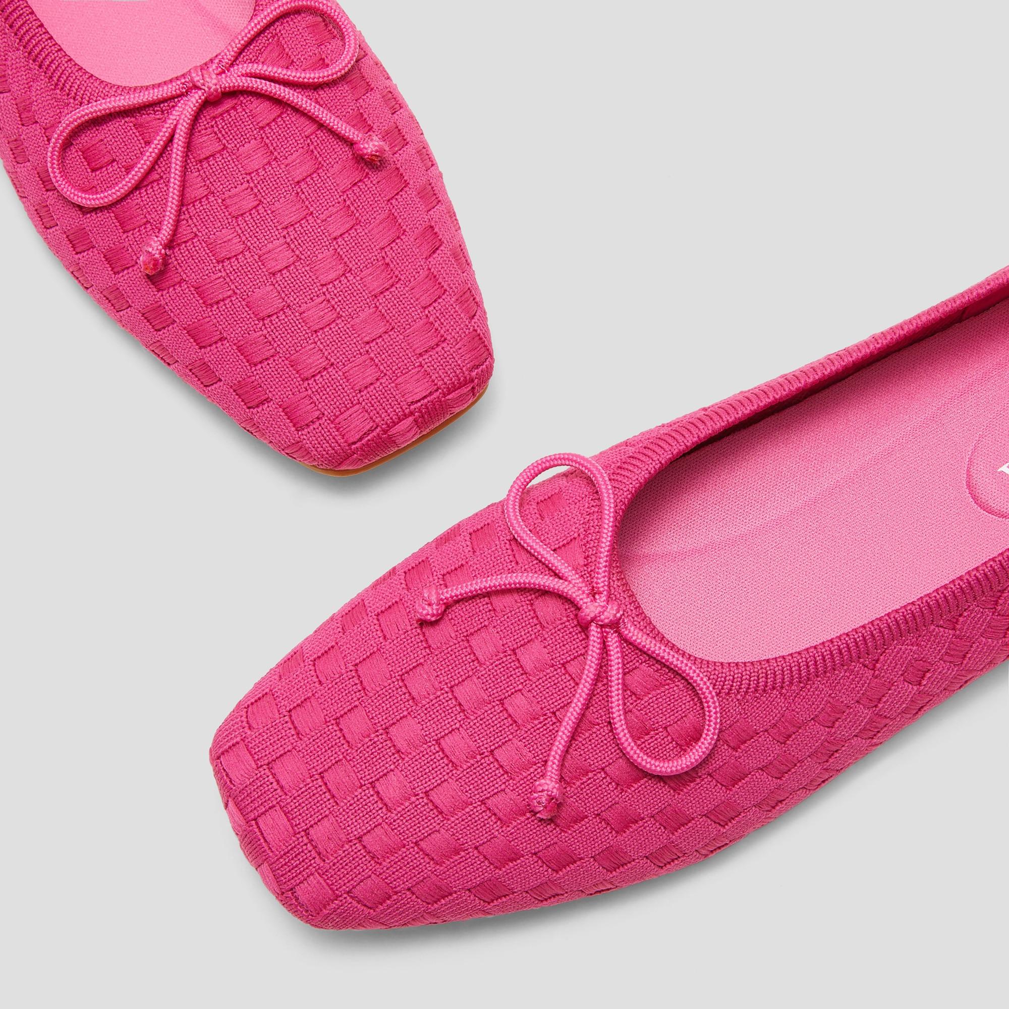 Square-Toe Bow Ballerina Flats (Margaret) Product Image