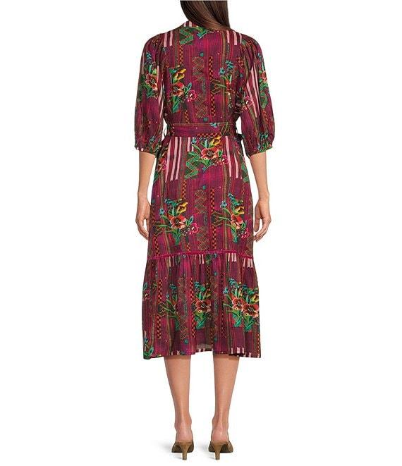 Ro's Garden Flirty Campeche Floral Tie Midi Dress Product Image