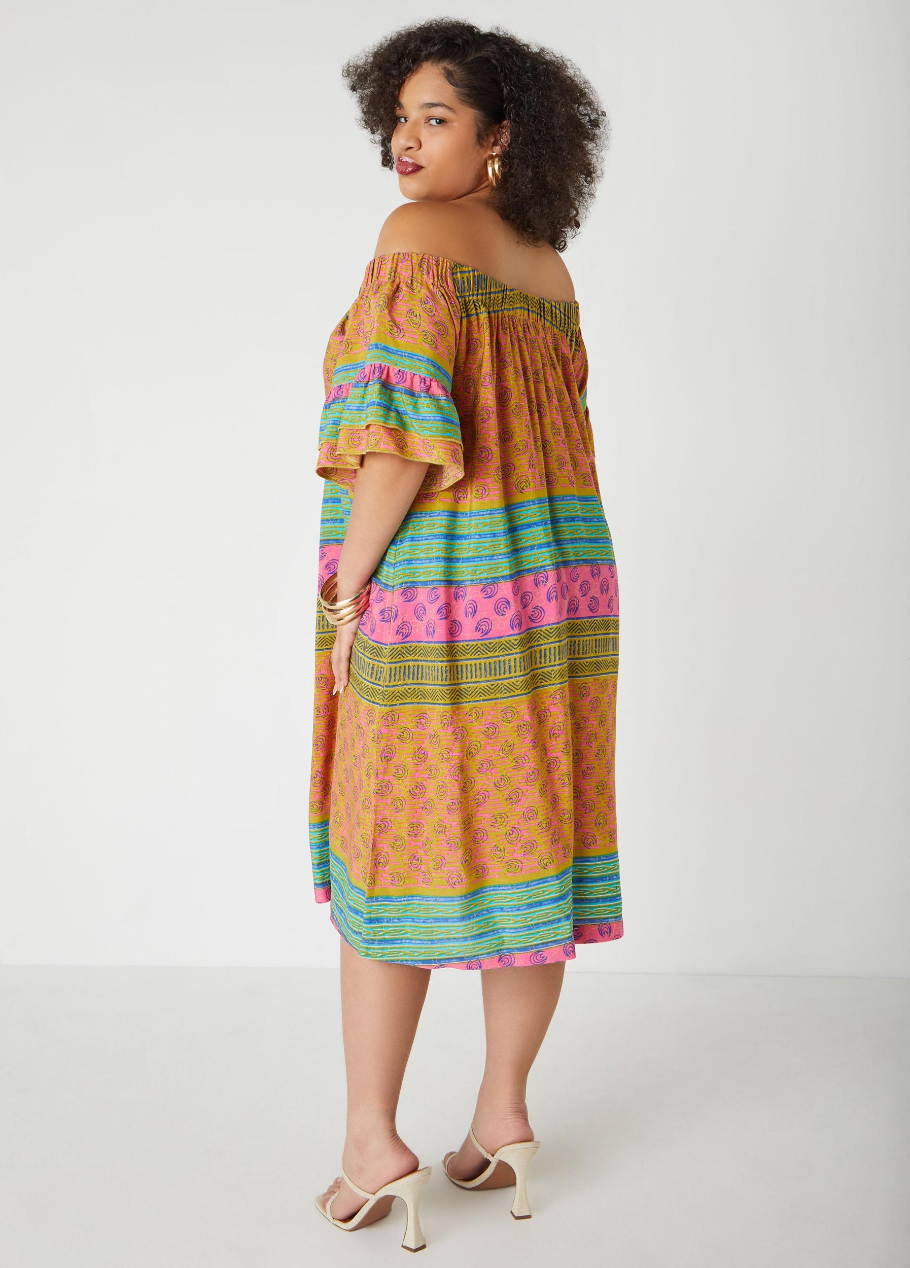 Abstract Off The Shoulder Dress Product Image