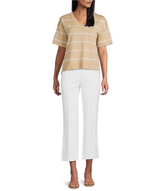 Investments Petite Size Pull-On Light Weight Ponte Kick Flare Crop Pants Product Image
