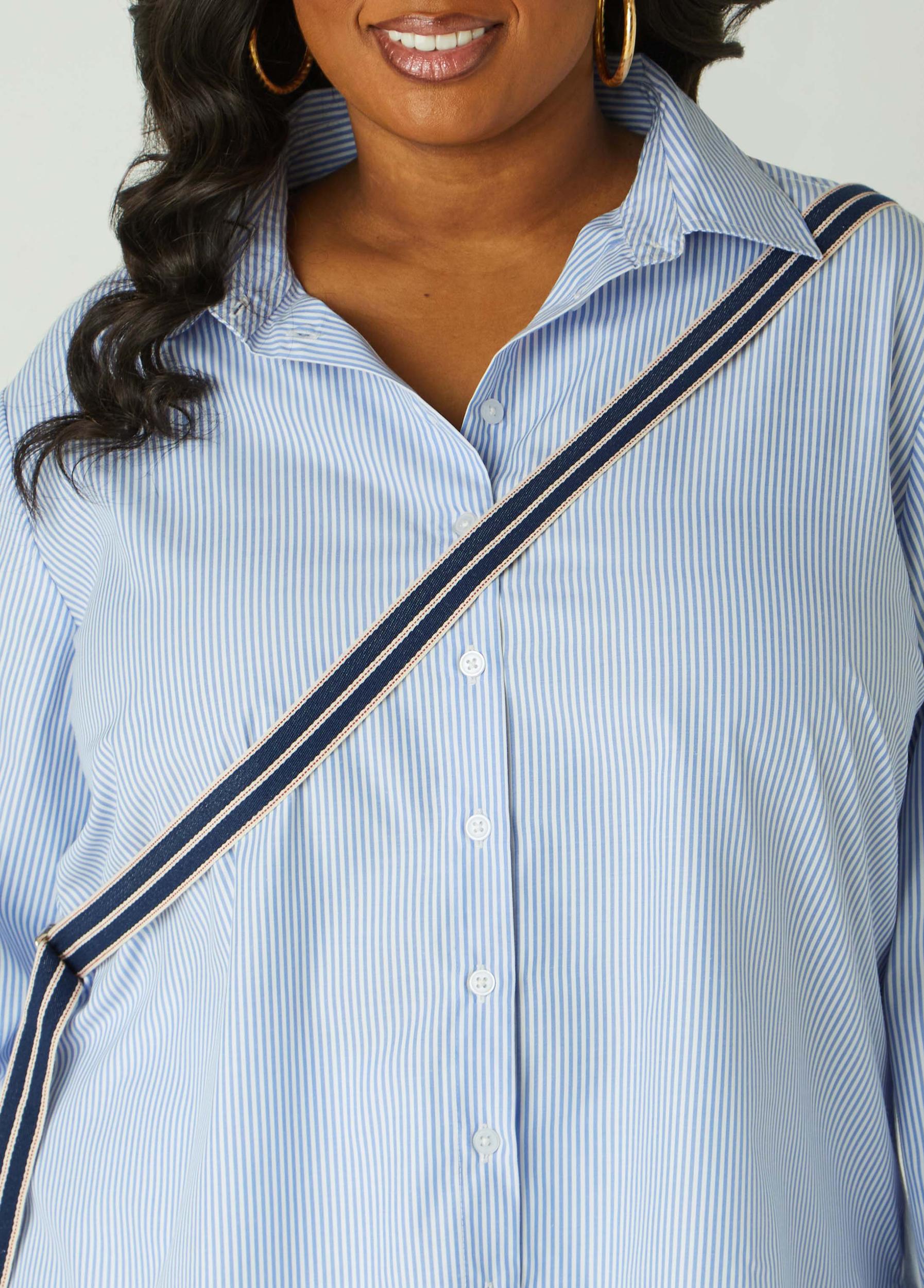 Cutout Striped Shirt Product Image