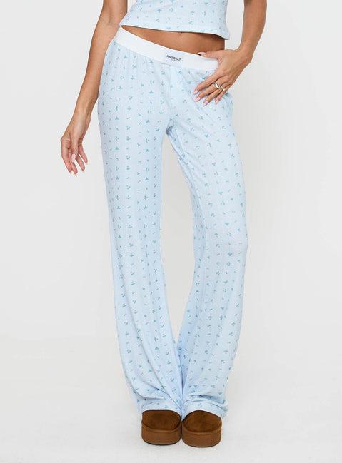 Lullabies Pointelle Sleep Pant Blue Product Image