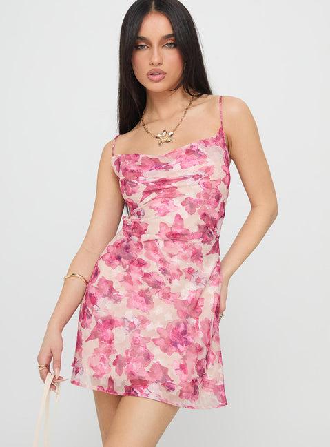 Celena Mini Dress Pink Multi Product Image