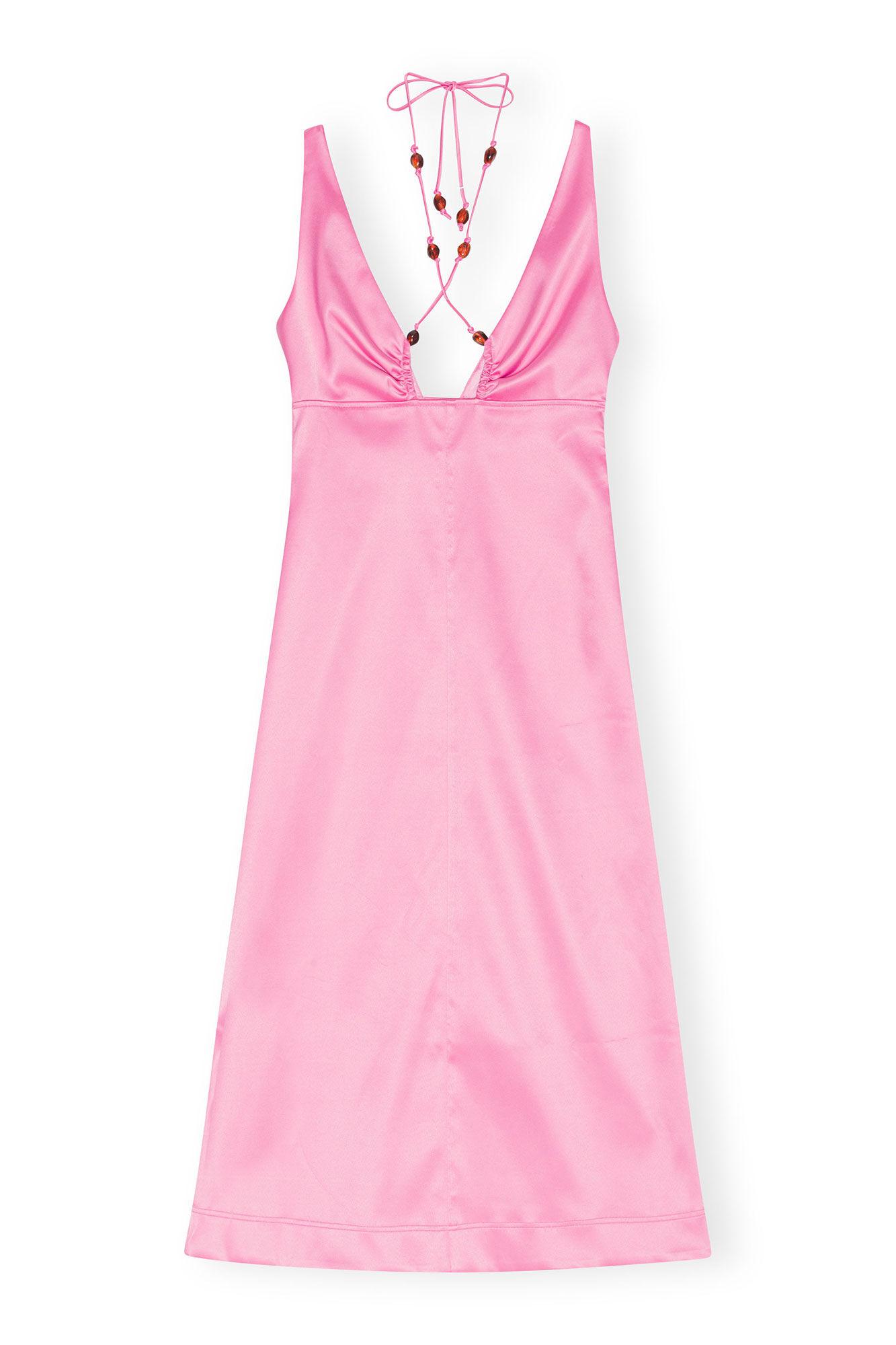 Double Satin Halter-Neck Dress Product Image