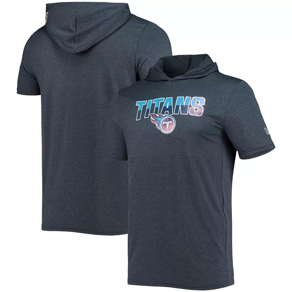 Men's New Era Heathered Navy Tennessee Titans Team Brushed Hoodie T-Shirt,  Product Image