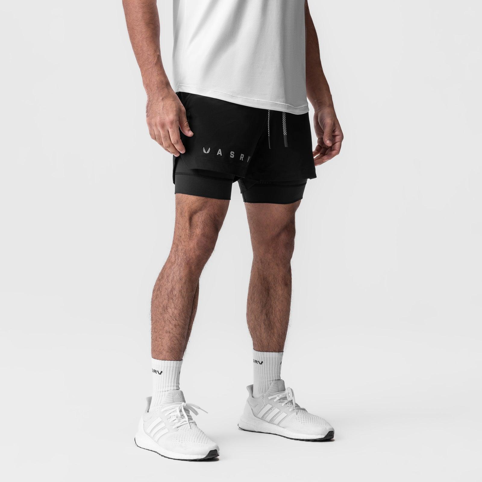 0865. Tetra-Lite® 5" Liner Short - Black "Reflective Classic" Male Product Image