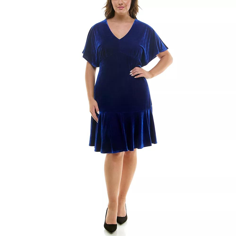 Plus Size Taylor Velvet Dolman Sleeve Dress, Women's, Size: 16 - Regular, Tanzanite Product Image
