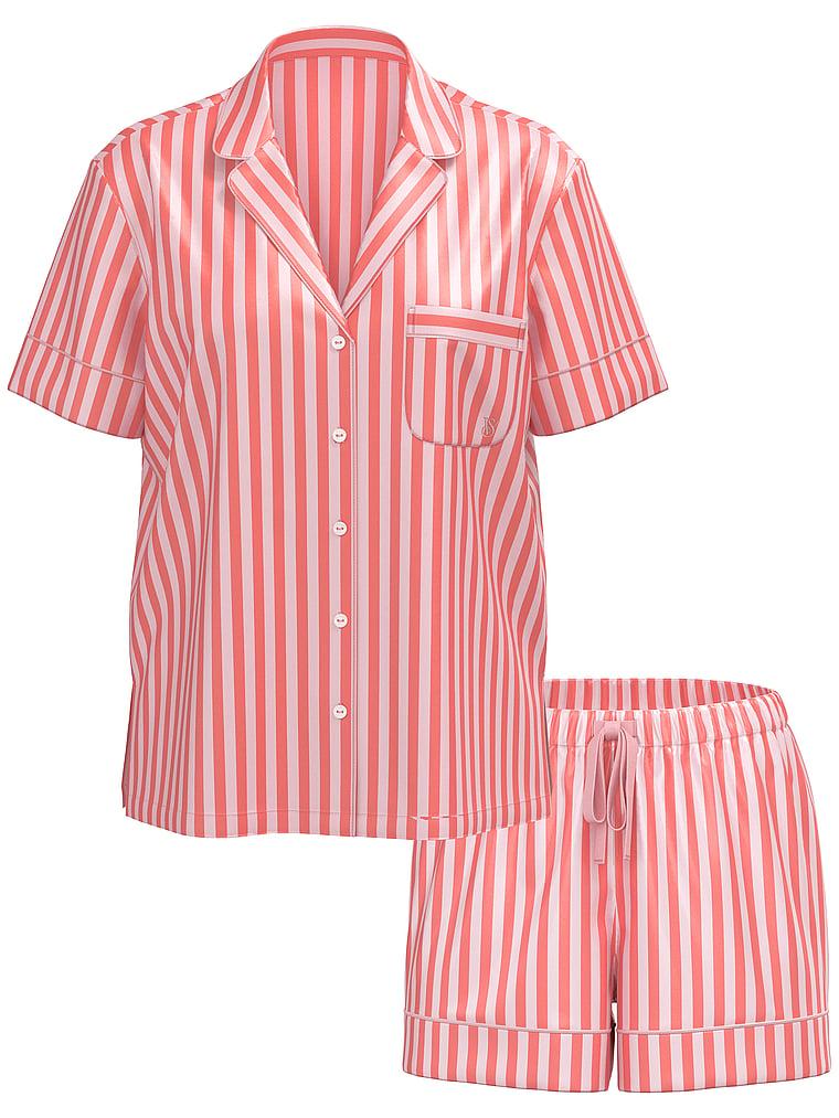 Glazed Satin Short Pajama Set Product Image