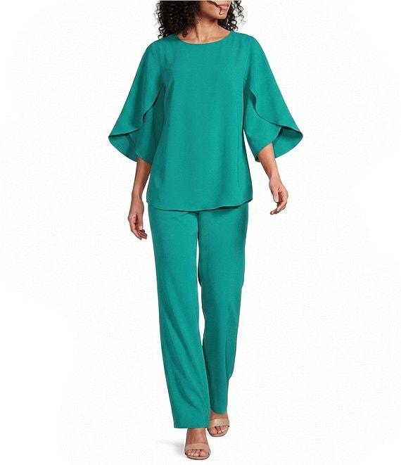 Caroline Rose Matte Crepe Scoop Neck Sleeveless Tank Top Product Image