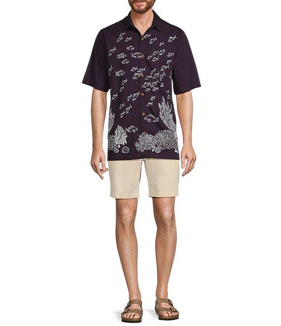 Caribbean Coral Fish Print Short Sleeve Woven Shirt Product Image