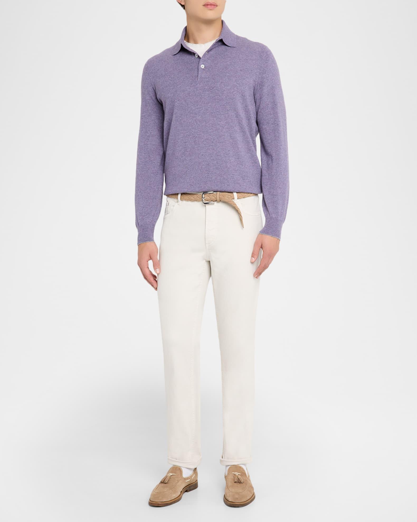 Men's Premium Cashmere Polo Sweater Product Image