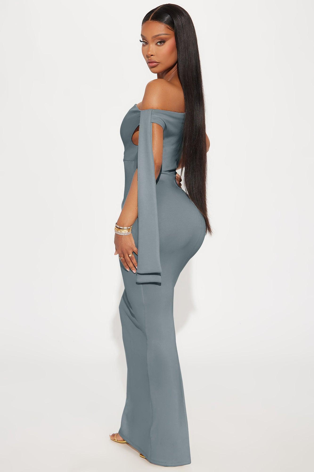 Paris Knotted Maxi Dress - Charcoal Product Image