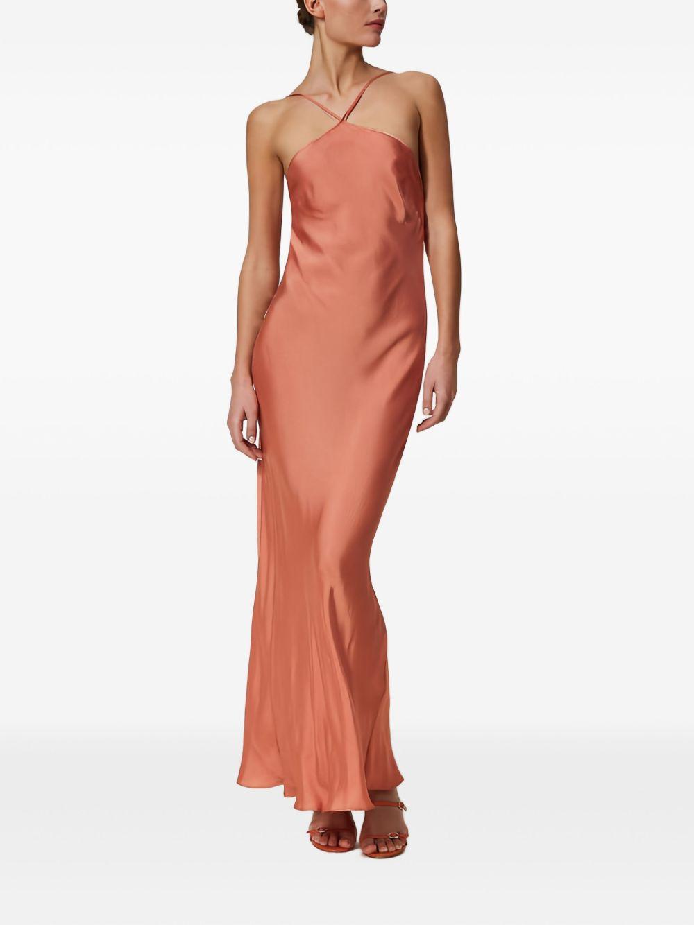 cross-halter satin maxi dress Product Image