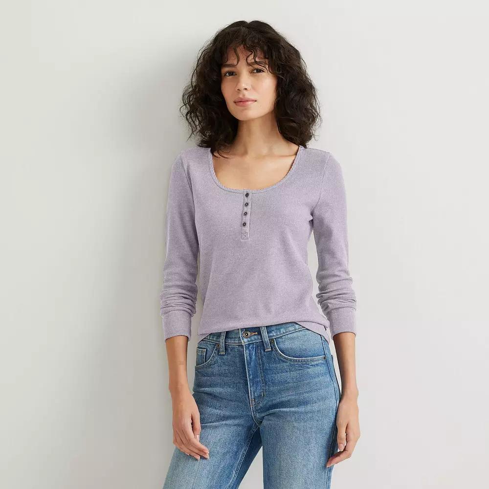 Women's Eddie Bauer Thermal Long Sleeve Henley,  Product Image