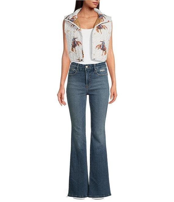 Ida Mae Home Cowgirl Western Quilted Cropped Vest Product Image