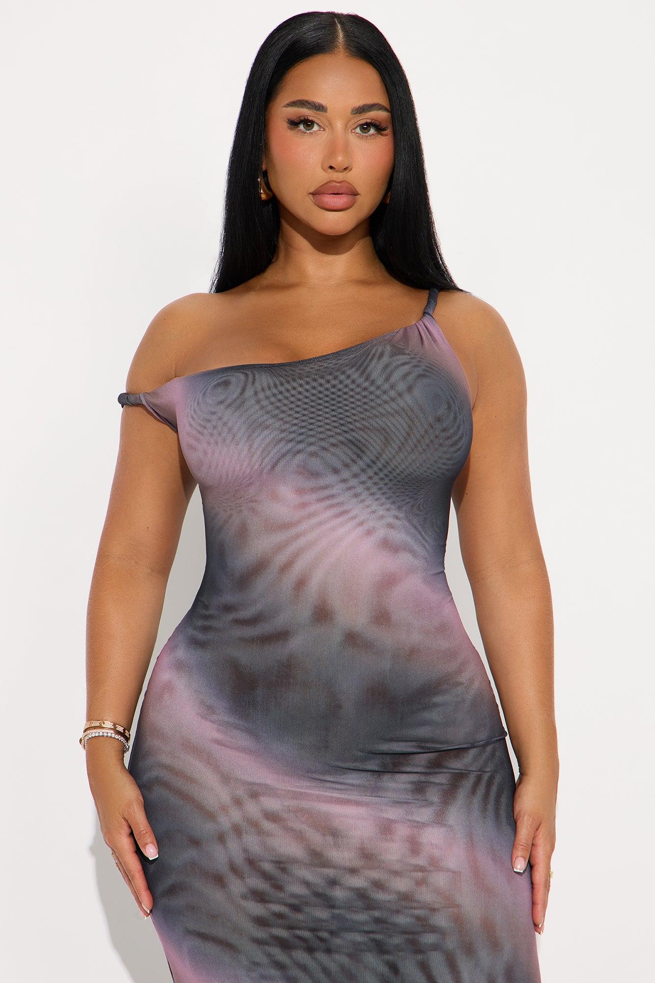 Sybil Mesh Maxi Dress - Purple/combo Female Product Image