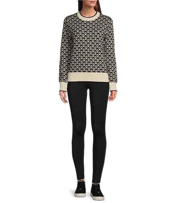 TILLEY Knit Jacquard Crew Neck Long Sleeve Sweater Product Image