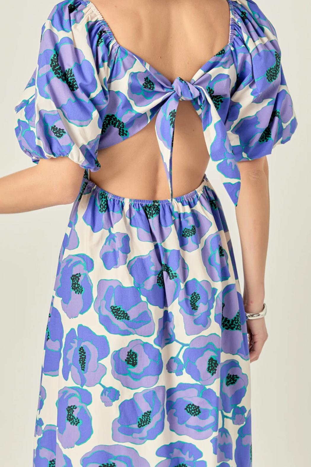 Floral Print Bow Back Maxi Dress Product Image