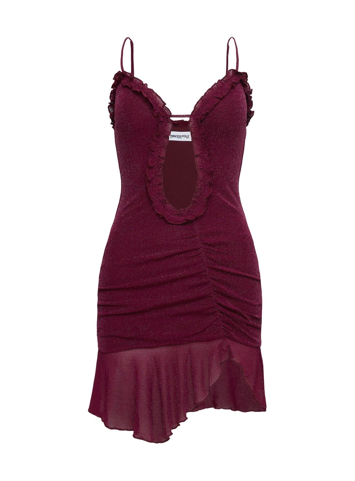 One Dance Asymmetrical Mini Dress Plum Product Image