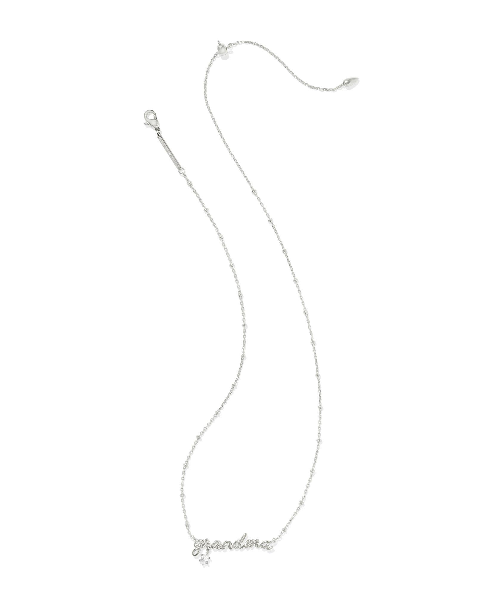 Grandma Silver Crystal Short Pendant Necklace Product Image