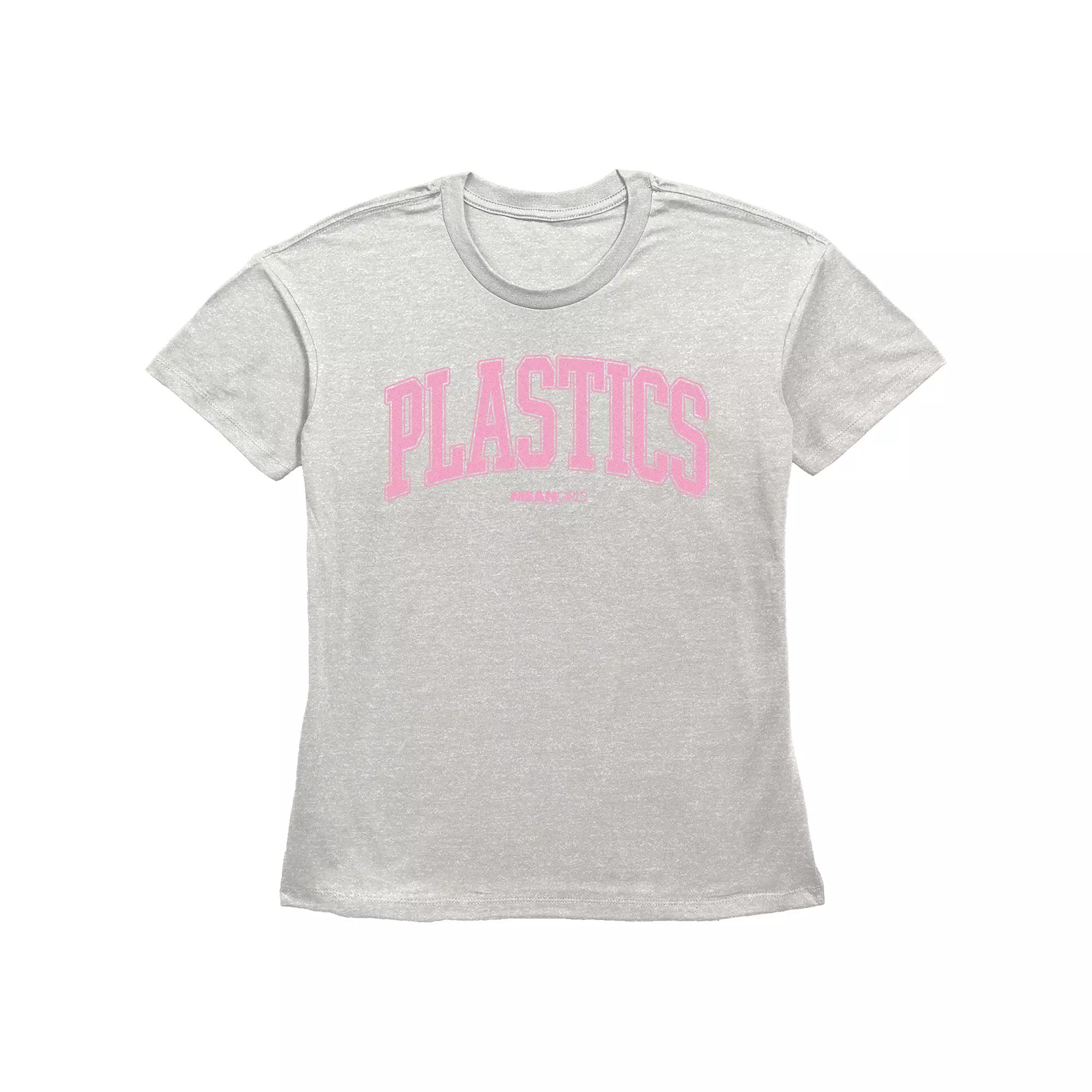 Womens Mean Girls Plastics Varsity Style Basic Fit Graphic Tee, Girls Product Image