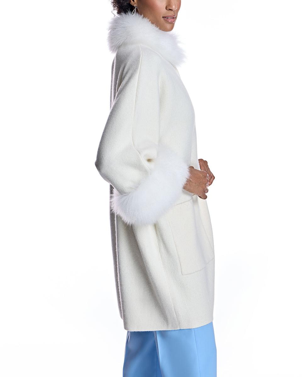 Cashmere Kimono with Cashmere Goat Trim Product Image