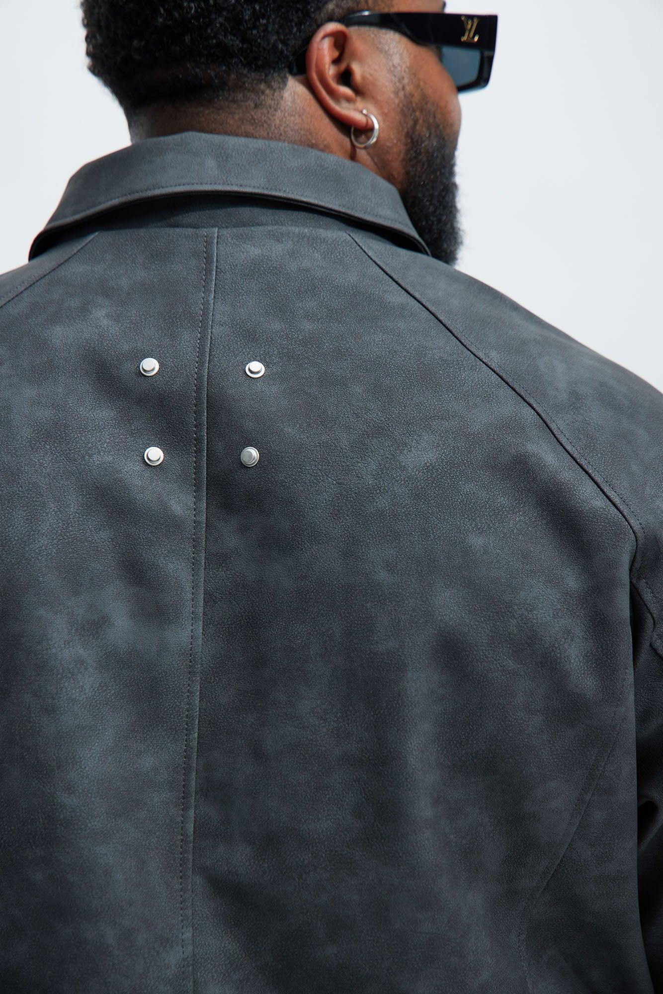 Hailwood Faux Leather Cropped Jacket - Black Product Image