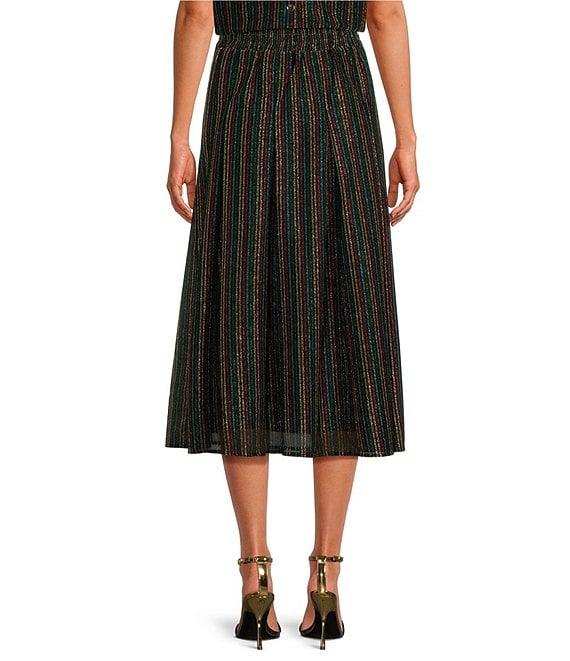 Buru Party Polka Dot Textured Pull-On Pocketed A-Line Coordinating Midi Skirt Product Image