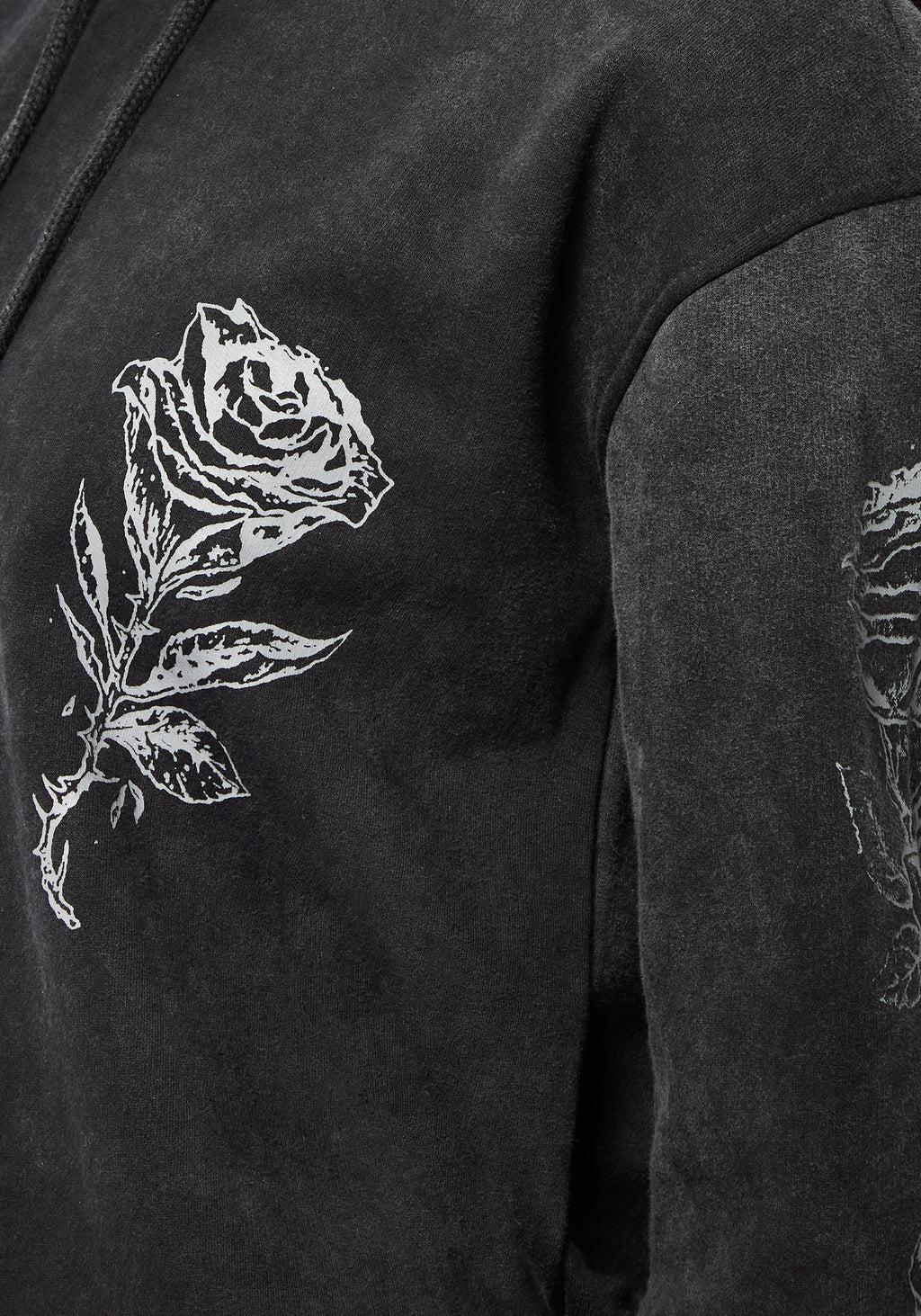 Entwined Rose Graphic Print Longline Hoody Product Image
