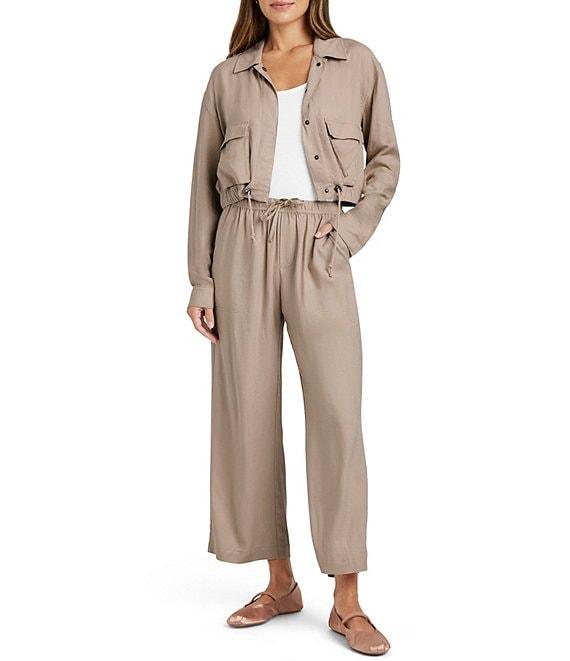 Splendid Breanne Chambray Point Collar Snap Front Jacket Product Image