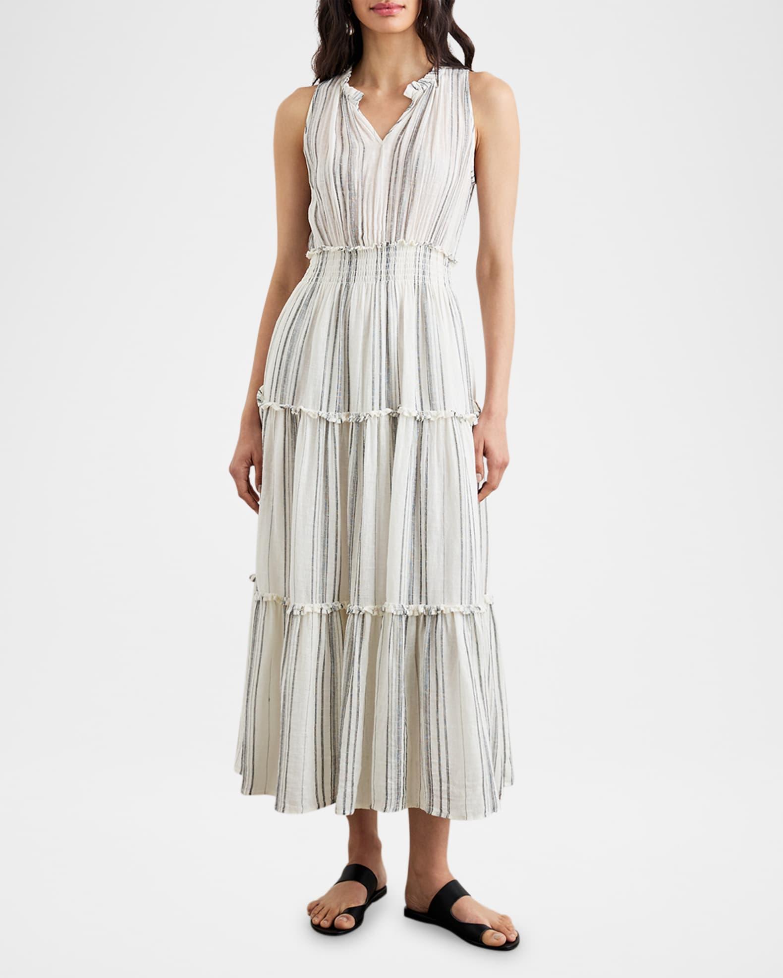 Loulou Striped Midi Dress Product Image