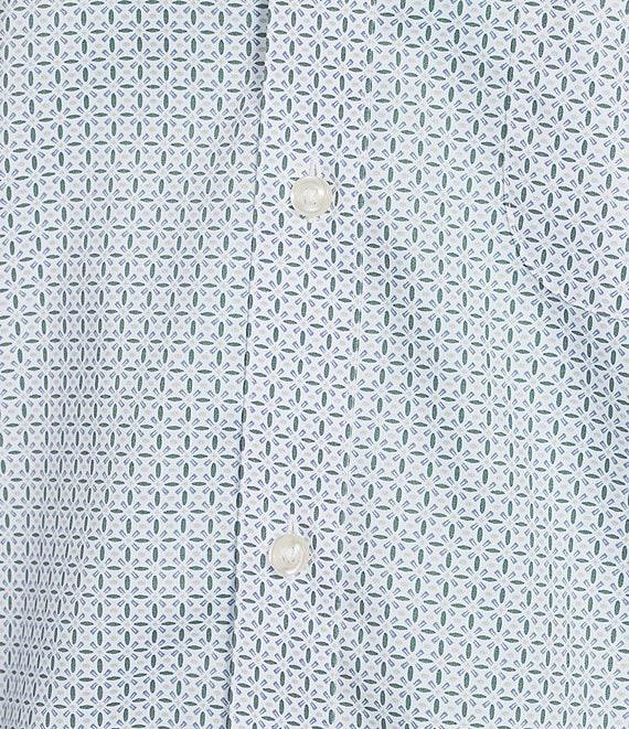Gold Label Roundtree & Yorke Non-Iron Short Sleeve Grid Geo Print Sport Shirt Product Image