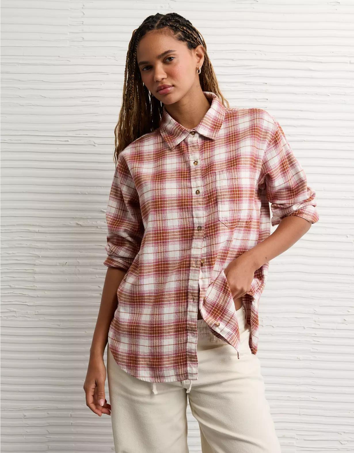 AE Oversized Flannel Shirt Product Image