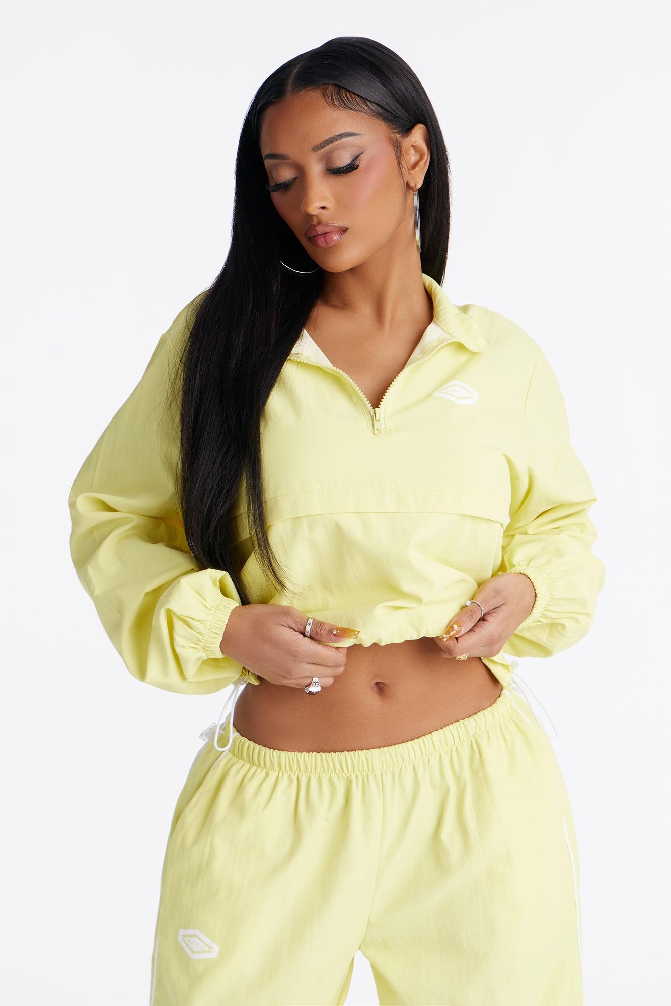 Bella Windbreaker Pant Set - Yellow Female Product Image