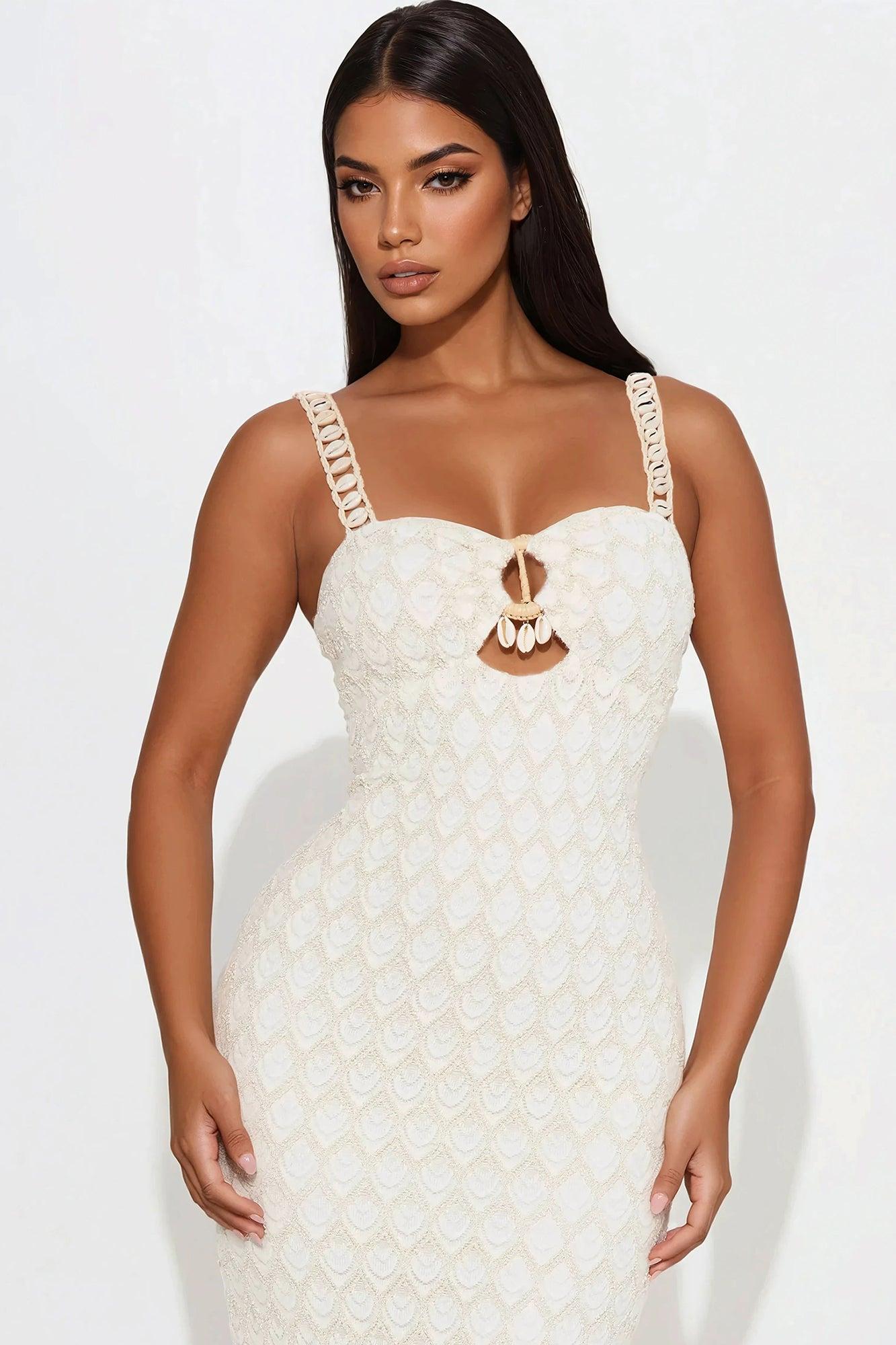 Seashell Serenity Maxi Dress - Cream Product Image