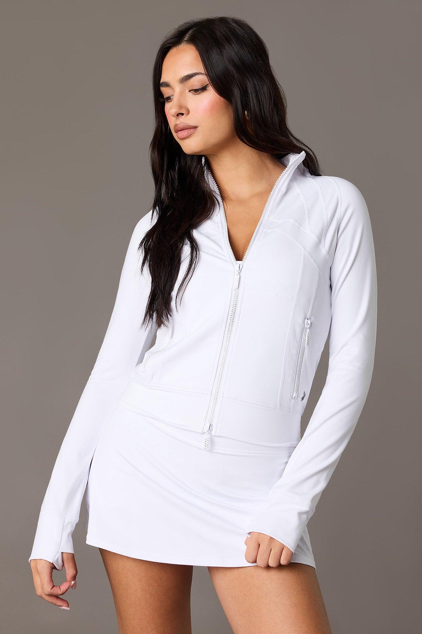 Playboy High Density Rhinestone 2 Way Zip Jacket Female Product Image