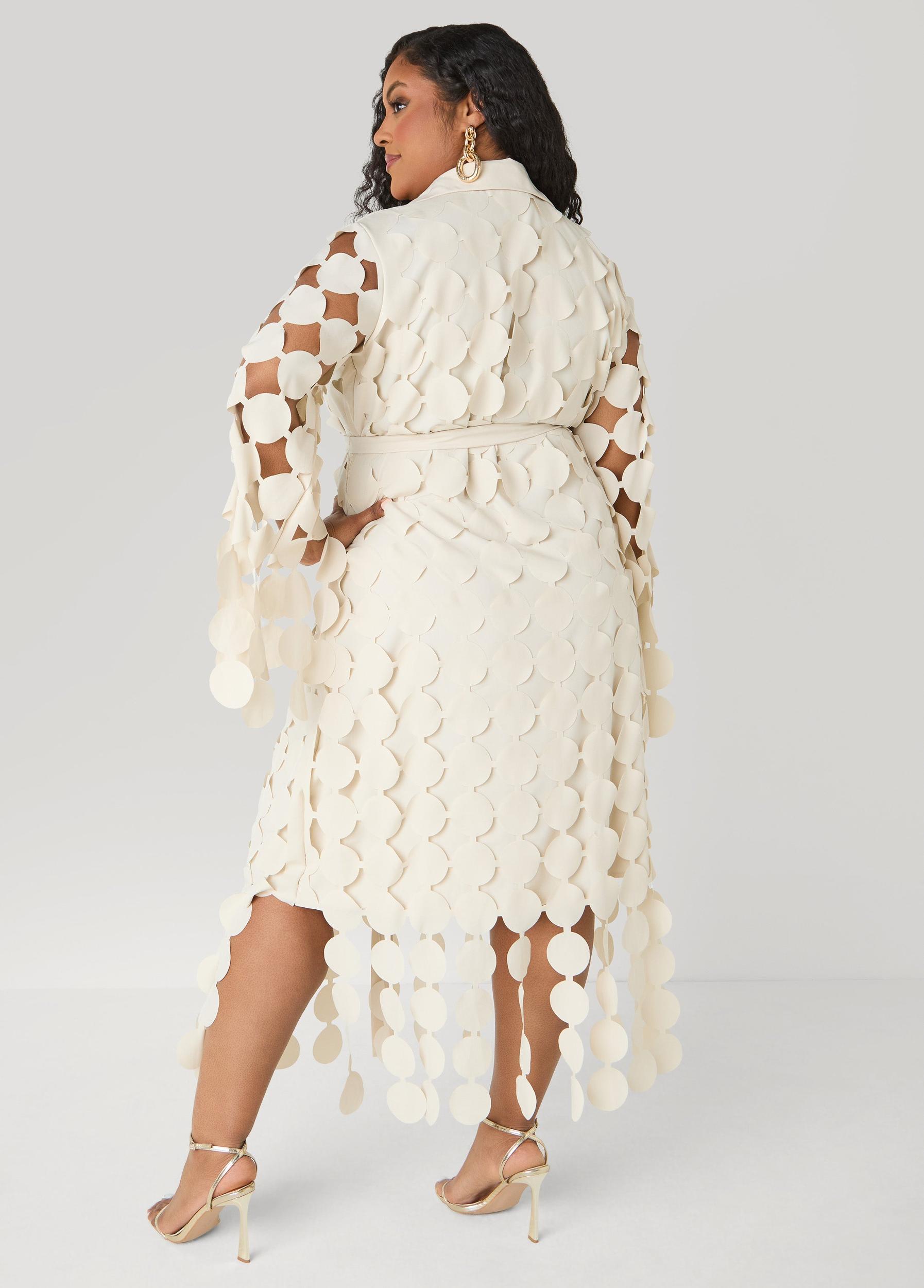 Cutout Fringed Midi Shirtdress Product Image