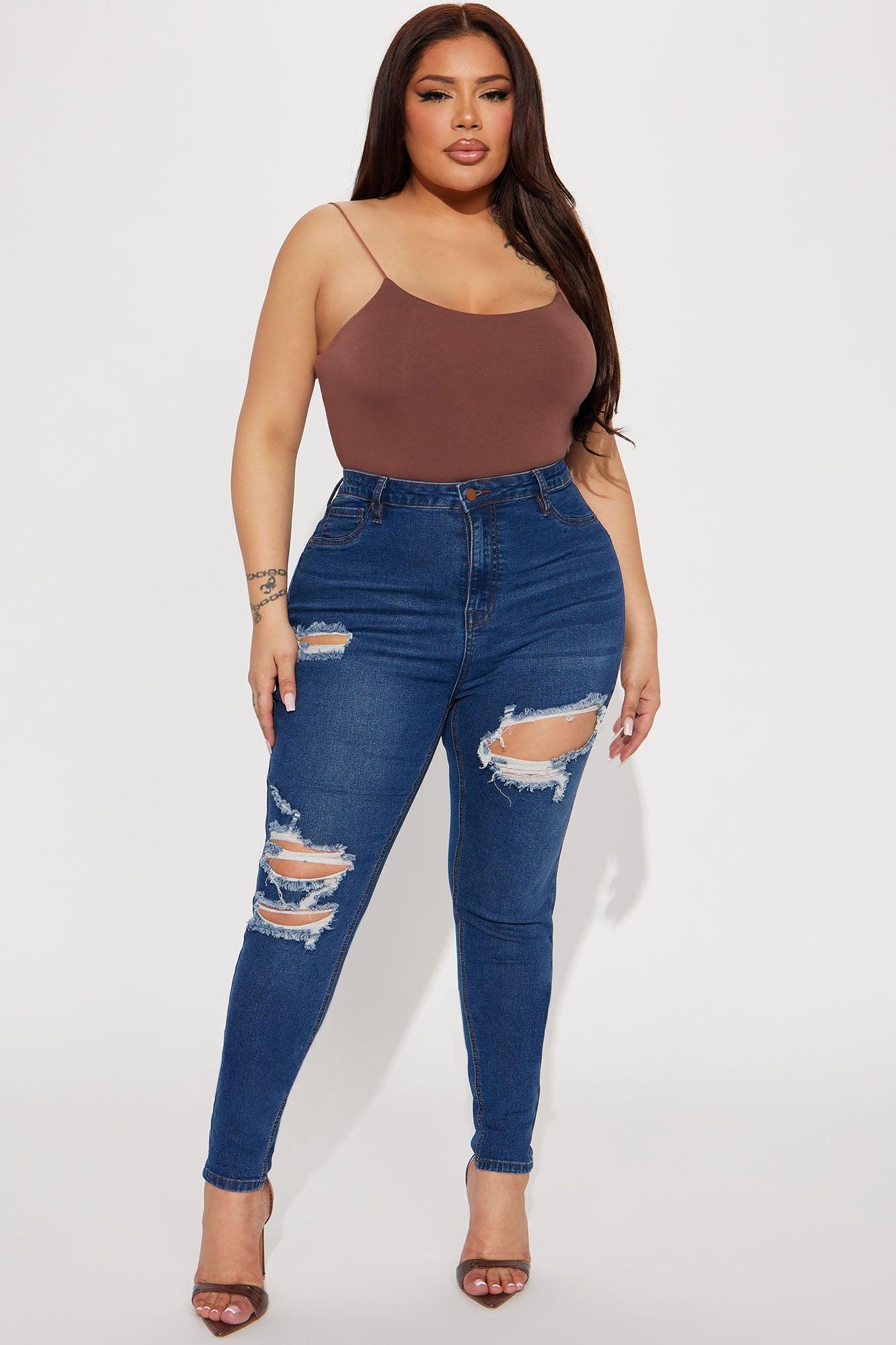 Bedford Booty Sculpting Ripped High Rise Stretch Skinny Jeans - Dark Wash Product Image