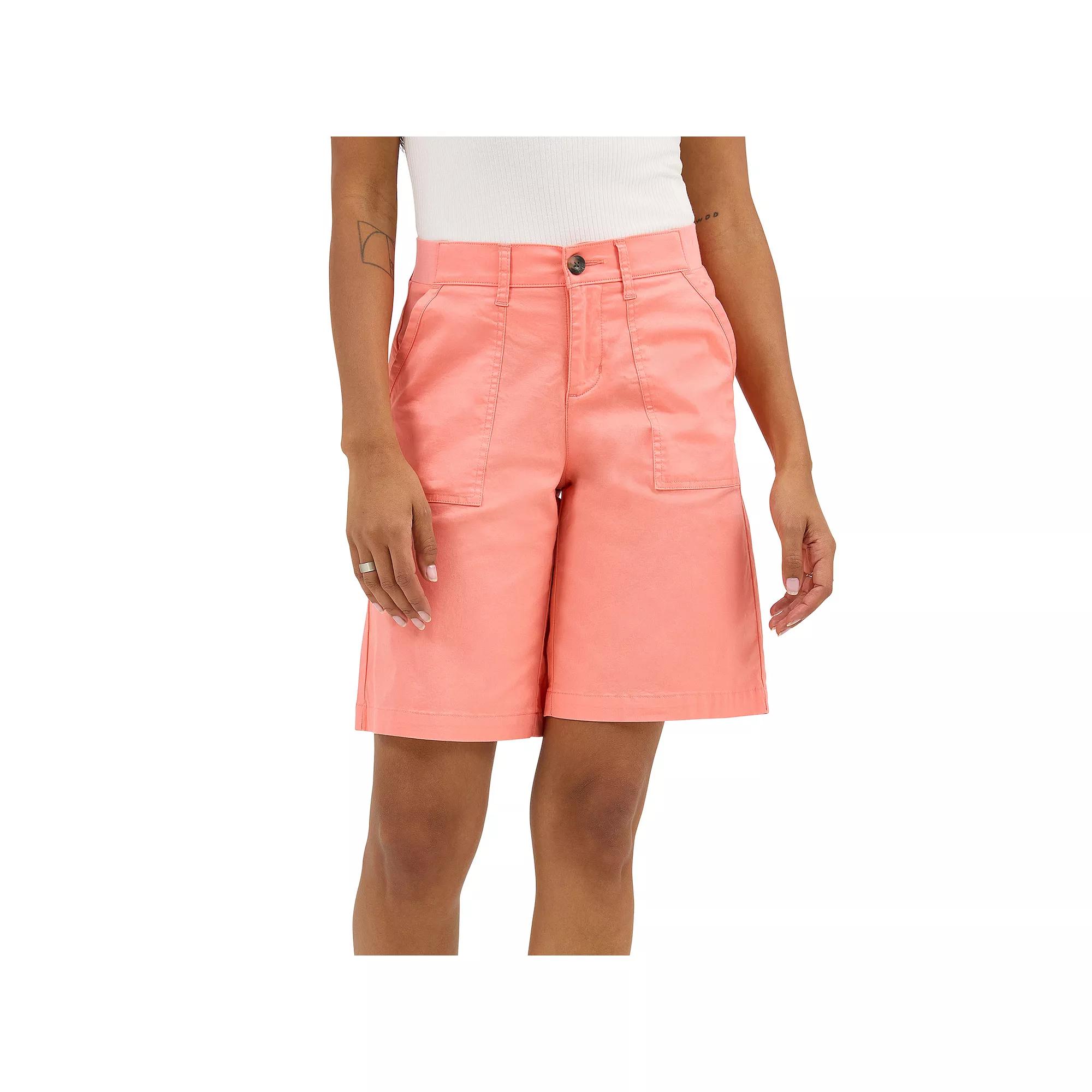 Women's Lee® Ultra Lux Comfort Flex to Go Utility Bermuda Shorts, Size: 6, Orange Product Image