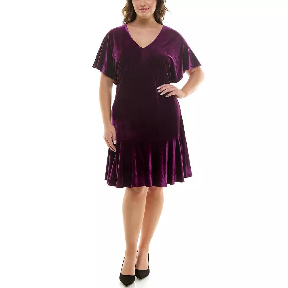 Plus Size Taylor Velvet Dolman Sleeve Dress, Women's, Size: 16 - Regular, Tanzanite Product Image