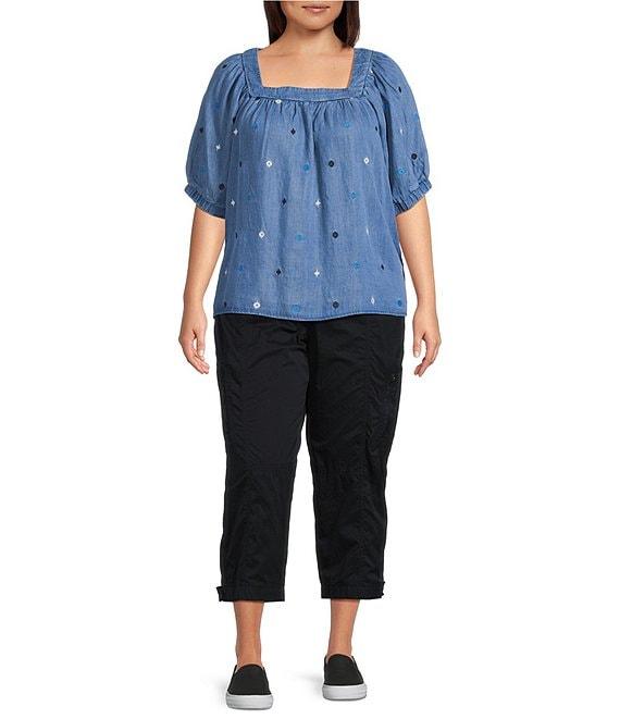 Westbound Plus Size Short Sleeve Square Neck Top Product Image