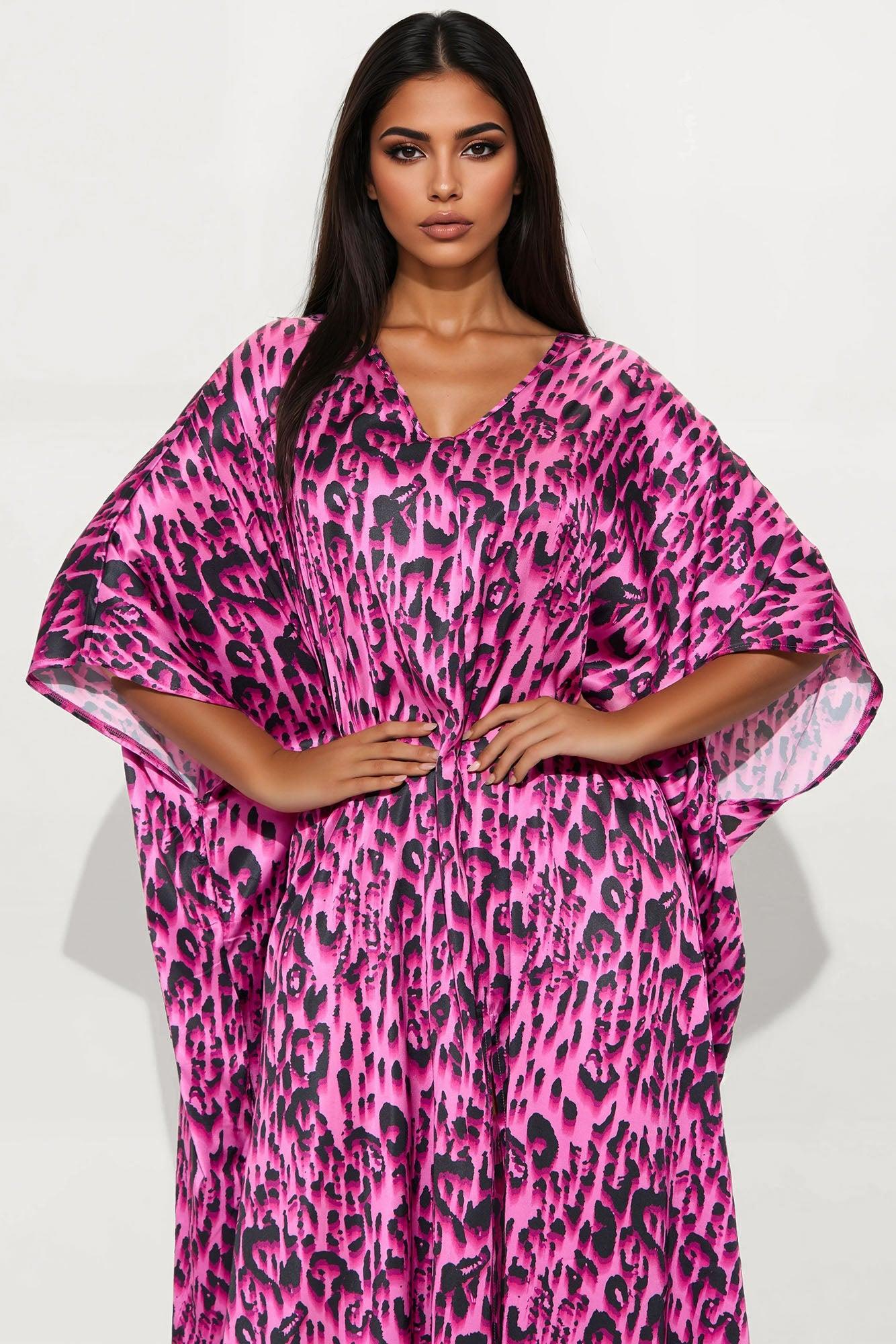 On The Daily Satin Maxi Dress - Hot Pink/combo Female Product Image