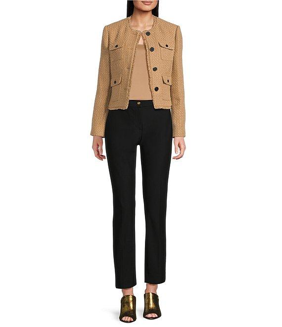 DKNY by Donna Karan Tweed Patch Pocket Frayed Jacket Product Image