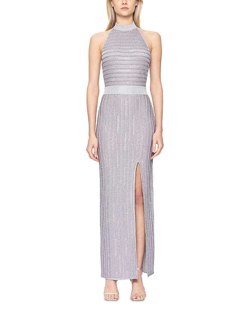 Herve Leger Halter Eyelash Knit Gown Product Image